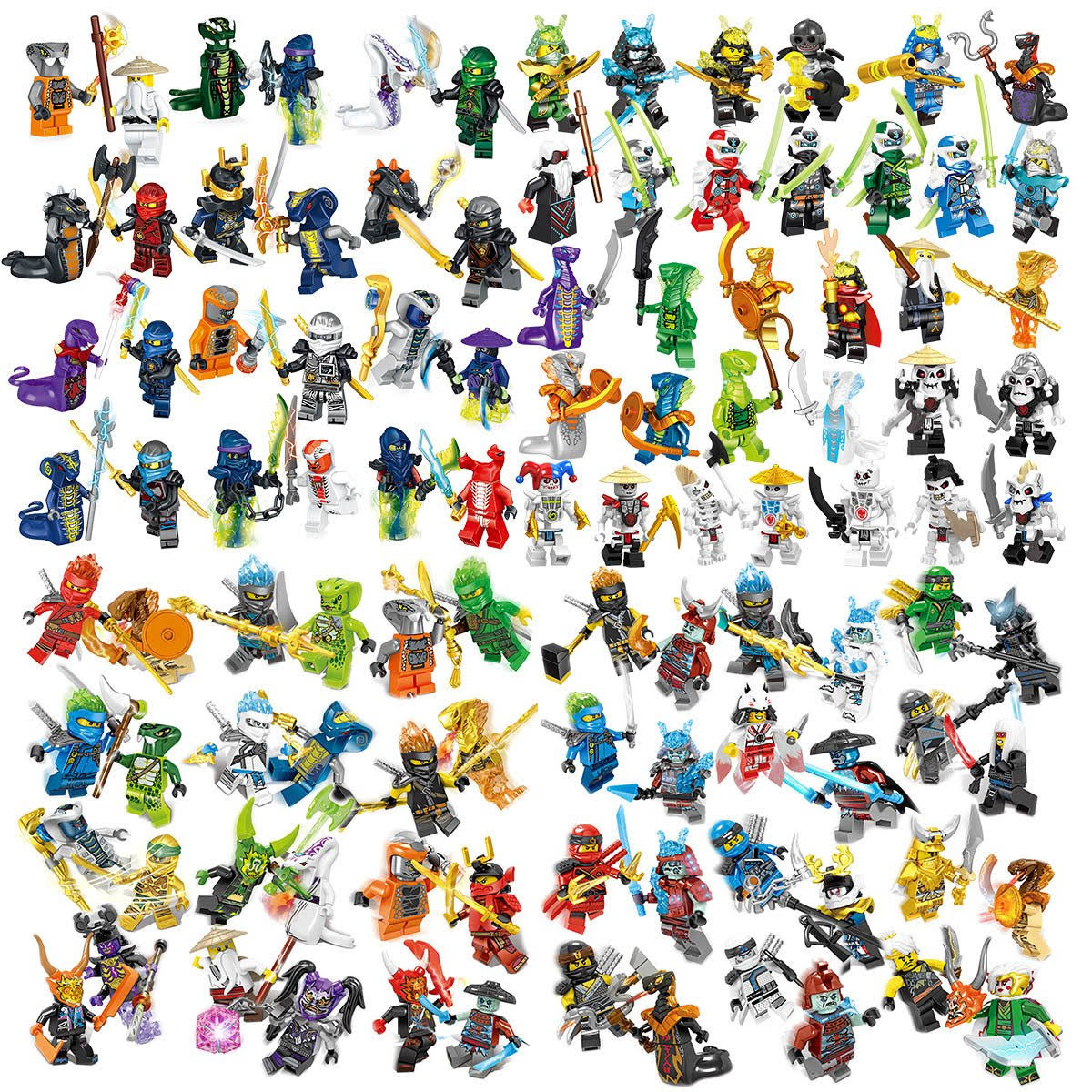 104pcs Ninjago Skeletal Army Snake Monster Tribe Minifigures Compatible Toy