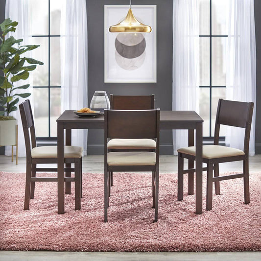 4 Person Rubberwood Solid Wood Dining Set