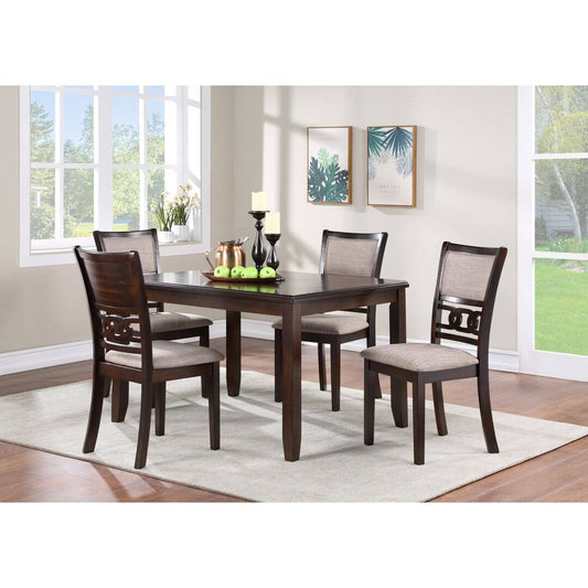 4 Person Rubberwood Solid Wood Dining Set Chair