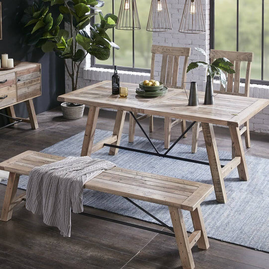 5 Person Solid Wood Dining Set