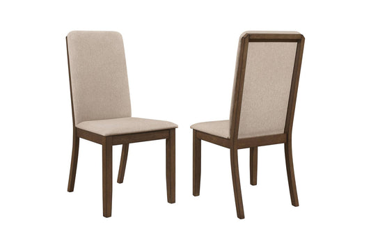 Side Chair- Set Of 2 Modern - Beige Fabric/Wood 19.25w X 24d 39h At Living Spaces