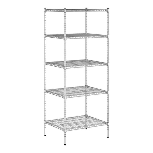 24 X 30 Nsf Chrome Wire 5-Shelf Kit With 74 Posts