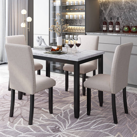 5 Piece Table Set Dining Table Set Table With 4 Dining Chairs