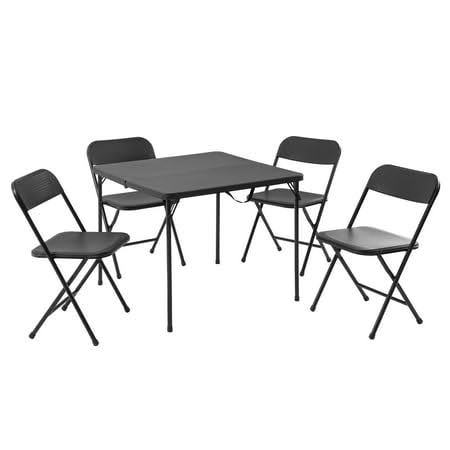 5 Piece Resin Card Table And Four Chairs Set