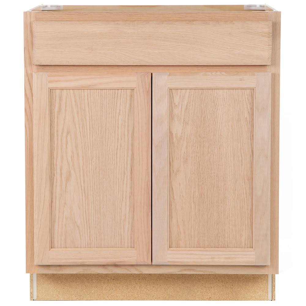 Source 30-In W X 35-In H X 23.75-In D Natural Unfinished Oak Sink Base Fully Assembled Cabinet