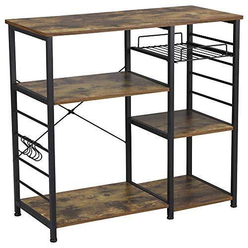 35.5 Inches Microwave Cart Kitchen Bakers Rack Utility Oven Stand She