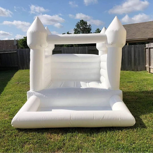 8 X 10 100% Vinyl White Bounce House With Ball Pit And Air Blower Connsann