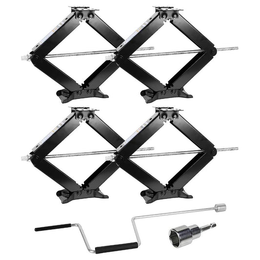 24 6500lbs Camper Rv Trailer Stabilizer Leveling Scissor Jacks With Handle