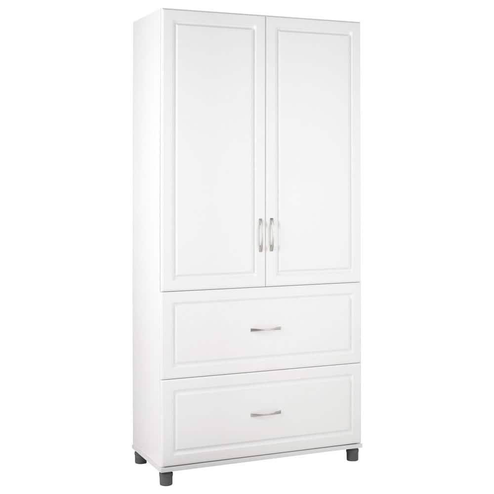 74 In. H X 36 In. W X 15 In. D Trailwinds White 2-Door/2-Drawer Freestanding Storage Cabinet