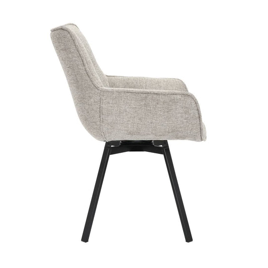 Swivel Fabric Dining Chair With Steel Legs George Oliver Upholstery