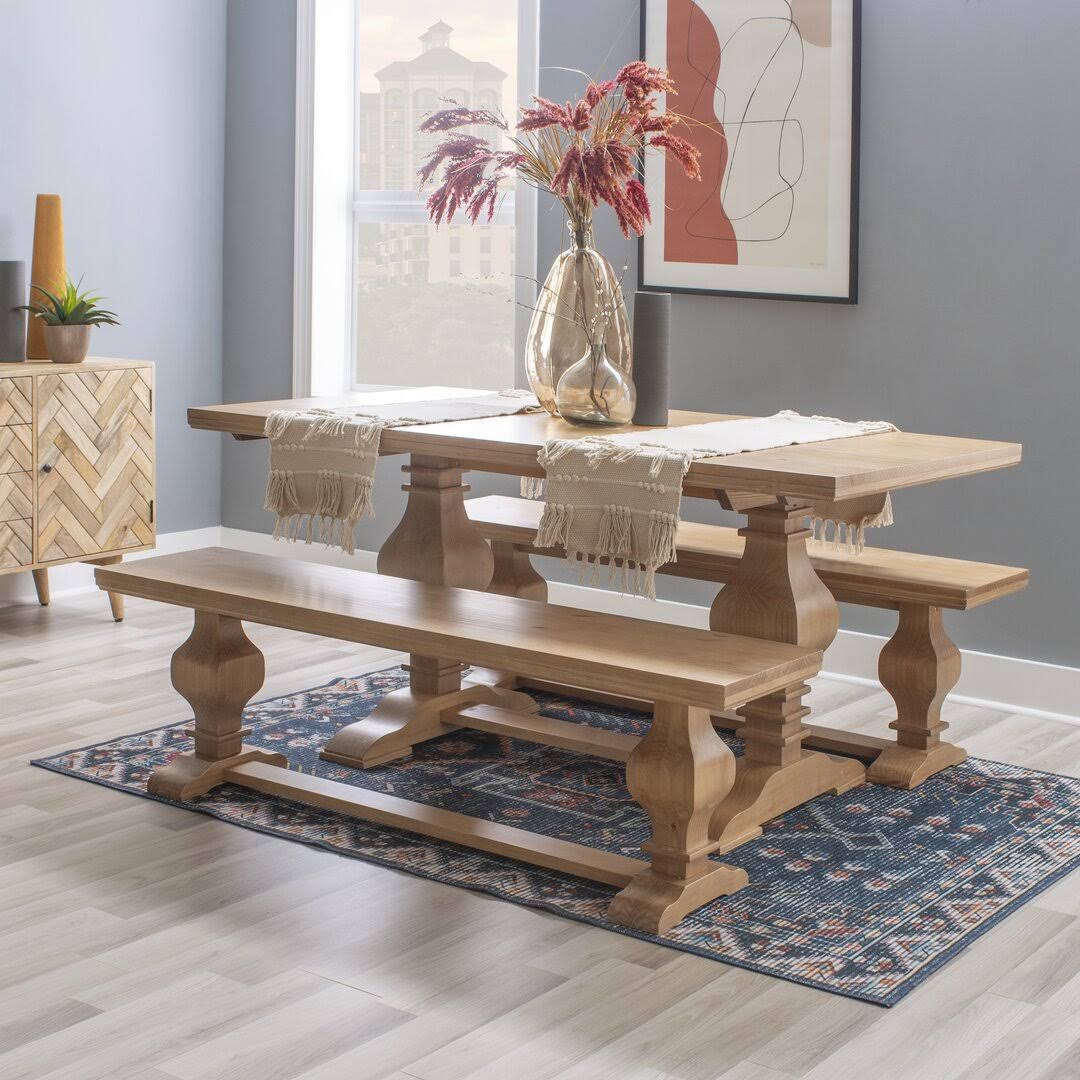 4 Person Pine Solid Wood Dining Set