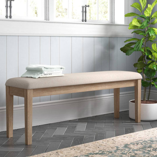 Solid Wood Upholstered Dining Or Entryway Bench