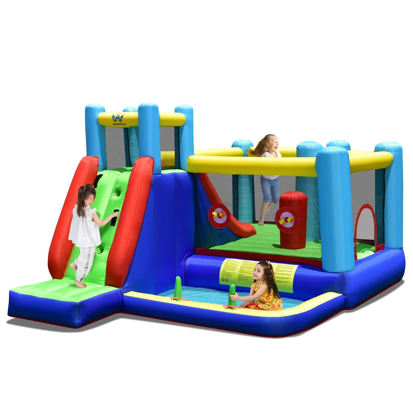 8-In-1 Kids Inflatable Bounce House Bouncy Castle Indoor Outdoor